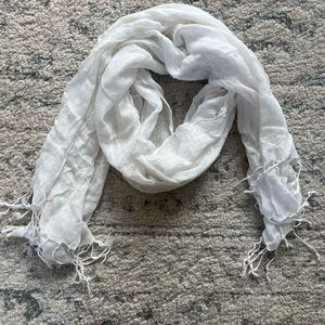 White Fringe Scarf